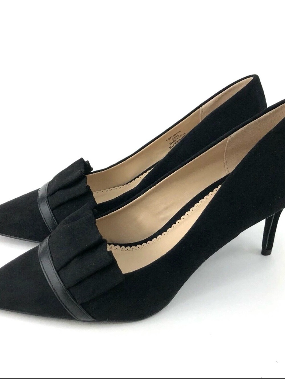 Journee Collection Black Pointed Toe Ruffle Pump